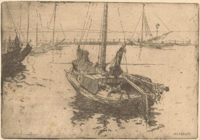 Barche nel porto di Volendam da Willem Adrianus Grondhout (signed by artist)