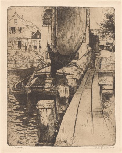 Volendam da Willem Adrianus Grondhout (signed by artist)
