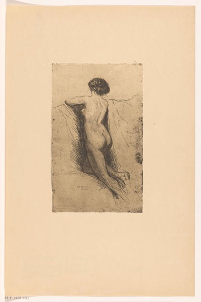 Parte posteriore di una donna nuda da Willem Adrianus Grondhout