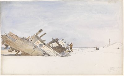 Legname alla deriva sulla spiaggia di Renesse a Schouwen-Duivenland da Willem Anthonie van Deventer