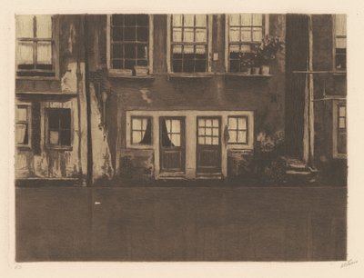 Oudezijds Achterburgwal, con due porte nel mezzo da Willem Arnold Witsen