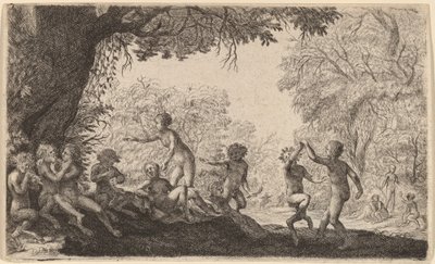 Baccanale con una coppia danzante a destra da Willem Basse