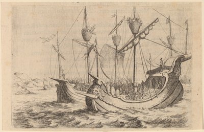 La marina di Annibale combatte i Rodiani da Willem Basse