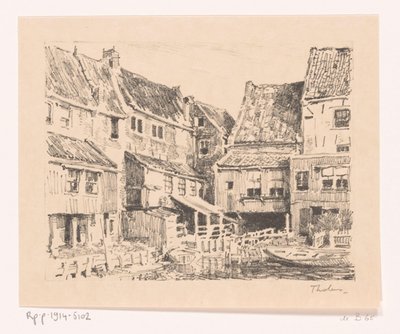 Retro di vecchie case, a Enkhuizen da Willem Bastiaan Tholen (signed by artist)