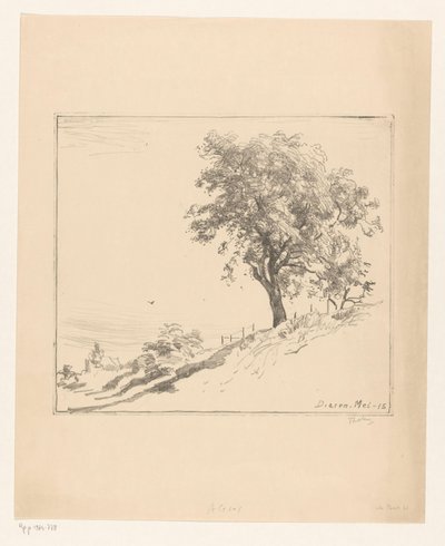 Paesaggio con albero su una diga a Dieren da Willem Bastiaan Tholen (signed by artist)