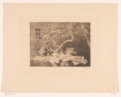 Natura morta con oggetti cadenti e rotti da Willem Bastiaan Tholen (signed by artist)