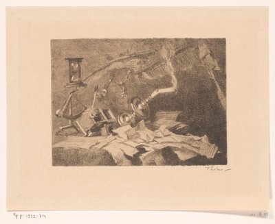 Natura morta con oggetti cadenti e rotti da Willem Bastiaan Tholen (signed by artist)