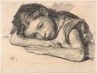 Liesbeth o Dora Arntzenius da Bambina, Appoggiata a un Braccio da Willem Bastiaan Tholen