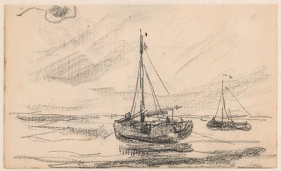 Due barche da pesca in mare da Willem Bastiaan Tholen