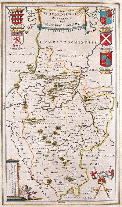 Bedford shire, in "Theatrum Orbis Terrarum, sive Atlas Novus" di Willem Blaeu, Amsterdam da Willem Blaeu
