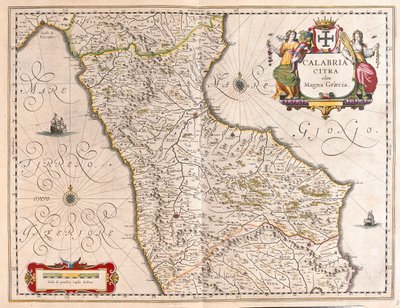Calabria, Italia, in "Theatrum Orbis Terrarum, sive Atlas Novus" di Willem Blaeu, Amsterdam da Willem Blaeu