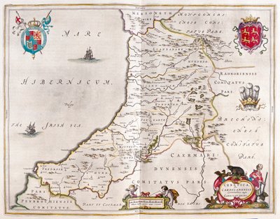 Cardiganshire, in "Theatrum Orbis Terrarum, sive Atlas Novus" di Willem Blaeu, Amsterdam da Willem Blaeu