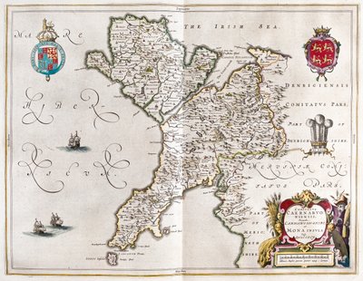 Carnarvonshire e Anglesey, in "Theatrum Orbis Terrarum, sive Atlas Novus", di Willem Blaeu, Amsterdam. da Willem Blaeu