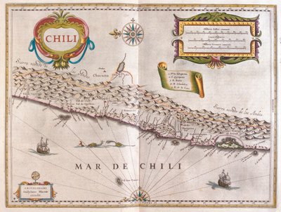 Cile, in "Theatrum Orbis Terrarum, sive Atlas Novus" di Willem Blaeu, Amsterdam da Willem Blaeu