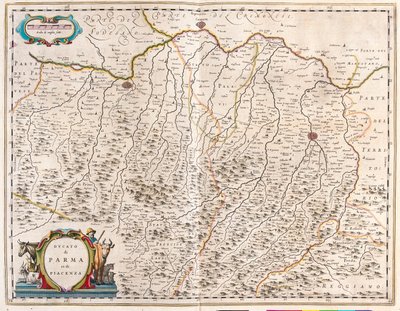Le città di Parma e Piacenza, Italia, in "Theatrum Orbis Terrarum, sive Atlas Novus" di Willem Blaeu, Amsterdam da Willem Blaeu
