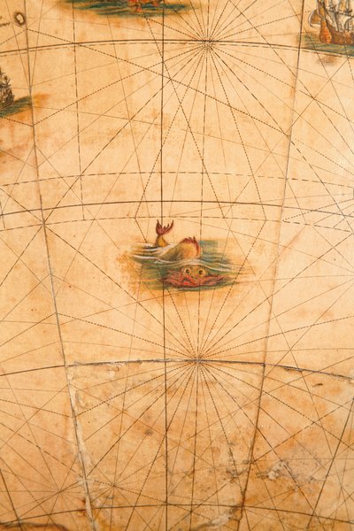 (dettaglio) di un mostro marino da un globo terrestre, 1645/48 da Willem Blaeu