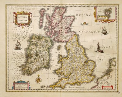 Gran Bretagna e Irlanda dal Theatrum Orbis Terrarum di Willem Bleau, Amsterdam da Willem Blaeu