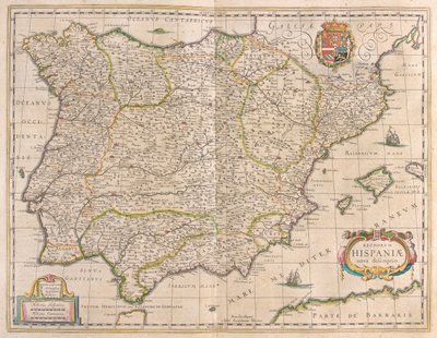 Penisola iberica, in "Theatrum Orbis Terrarum, sive Atlas Novus" di Willem Blaeu, Amsterdam da Willem Blaeu