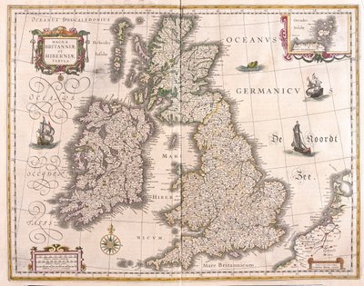 Irlanda e Gran Bretagna, in "Theatrum Orbis Terrarum, sive Atlas Novus" di Willem Blaeu, Amsterdam. da Willem Blaeu