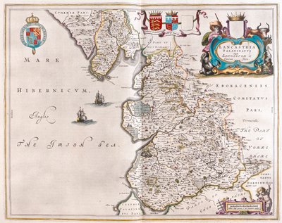 Lancaster e lancastshire, in "Theatrum Orbis Terrarum, sive Atlas Novus" di Willem Blaeu, Amsterdam da Willem Blaeu
