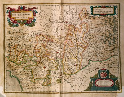 Mappa del Ducato di Monferrato, da Regionum Italiae di Willem Blaeu da Willem Blaeu