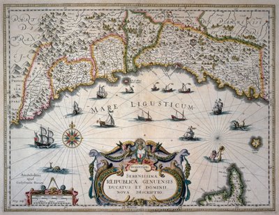 Mappa della Repubblica di Genova, Italia da Willem Blaeu