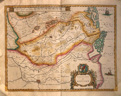 Mappa di Rovigo e dintorni, da Regionum Italiae di Willem Blaeu da Willem Blaeu