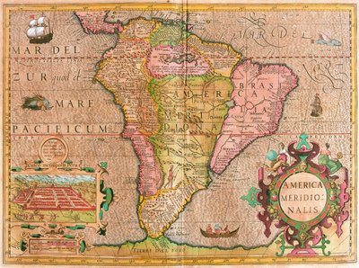Mappa del Sud America (incisione) da Willem Blaeu