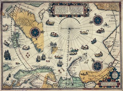 Mappa delle regioni polari, del cartografo olandese Willem Janszoon Blaeu (1571-1638) da Willem Blaeu