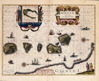 Mappa delle Isole Molucche a est dell