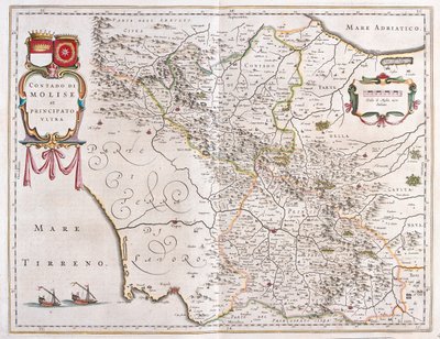 Molise, Benevento, Avellino, Italia, in "Theatrum Orbis Terrarum, sive Atlas Novus" di Willem Blaeu, Amsterdam da Willem Blaeu