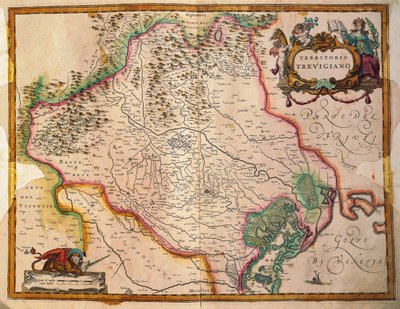 Regionum Italiae, territorio di Treviso, regione Veneto, Italia di Willem Janszoon Blaeu da Willem Blaeu