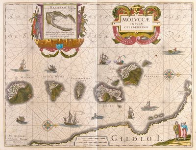 Isole delle Spezie e Isola di Bachian (Batjan), in "Theatrum Orbis Terrarum, sive Atlas Novus" di Willem Blaeu, Amsterdam da Willem Blaeu