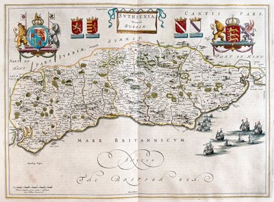 Sussex, in "Theatrum Orbis Terrarum, sive Atlas Novus" di Willem Blaeu, Amsterdam da Willem Blaeu