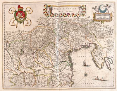 Terriorio del Veneto e Terviso, Italia, in "Theatrum Orbis Terrarum, sive Atlas Novus" di Willem Blaeu, Amsterdam da Willem Blaeu