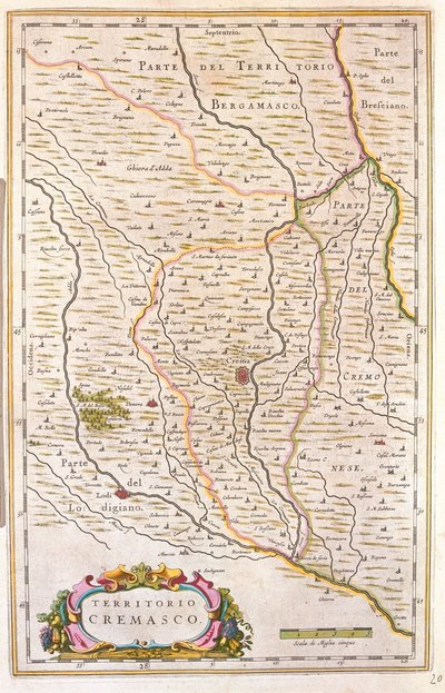 Territorio di Crema, Italia, in "Theatrum Orbis Terrarum, sive Atlas Novus" di Willem Blaeu, Amsterdam da Willem Blaeu
