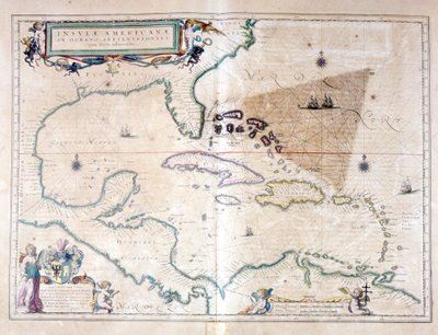 Il Mar dei Caraibi: si può vedere il triangolo delle Bermuda tra l