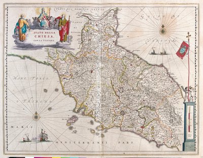 Toscana e Vaticano, Italia, in "Theatrum Orbis Terrarum, sive Atlas Novus" di Willem Blaeu, Amsterdam da Willem Blaeu