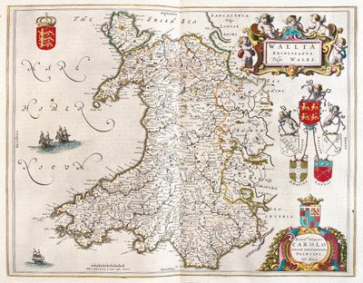 Galles, in "Theatrum Orbis Terrarum, sive Atlas Novus" di Willem Blaeu, Amsterdam da Willem Blaeu