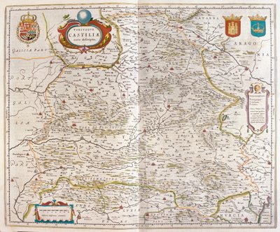 Saragozza, Valencia, Alicante, Cartagena, Madrid, Cordoba, Siviglia, Salamanca, Palencia, Segovia, Toledo, Cuenca, Granada, in "Theatrum Orbis Terrarum, sive Atlas Novus" di Willem Blaeu, Amsterdam da Willem Blaeu