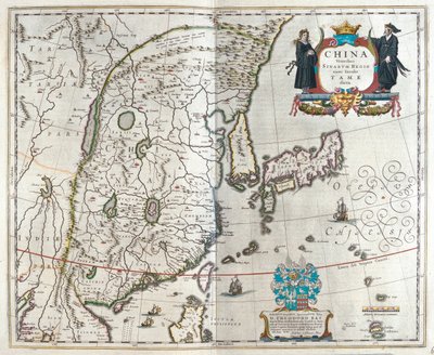 la prima delle mappe della Cina di Blaeu, in "Theatrum Orbis Terrarum, sive Atlas Novus" di Willem Blaeu, Amsterdam da Willem Blaeu