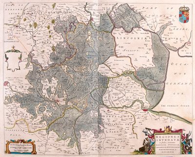aree inondate" di Norfolk, Suffolk, Huntington, Northampton, Cambridge e Lincoln, in "Theatrum Orbis Terrarum, sive Atlas Novus" di Willem Blaeu, Amsterdam. da Willem Blaeu