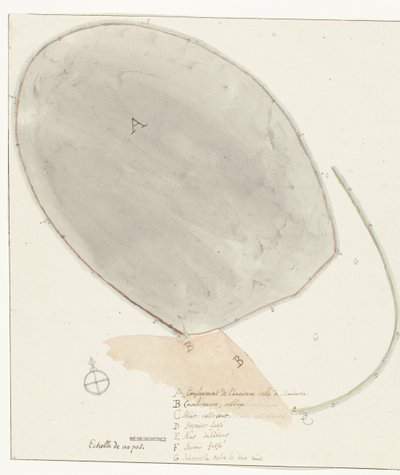 Pianta con misure della vecchia città di Manduria da Willem Carel Dierkens
