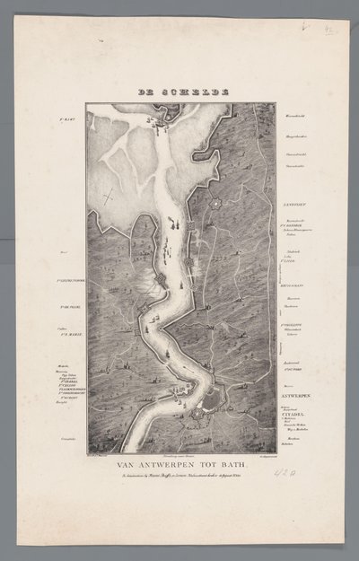 Corso della Schelda da Fort Bath ad Anversa, 1832 da Willem Charles Magnenat
