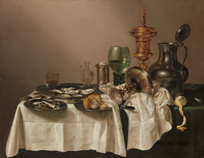 Natura morta con coppa dorata da Willem Claesz. Heda