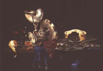 Natura morta con torta di carne e coppa di nautilus da Willem Claesz. Heda