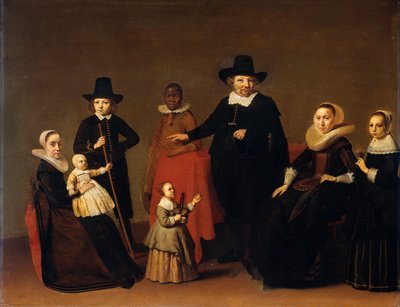 Gruppo familiare con un uomo di colore da Willem Cornelisz Duyster