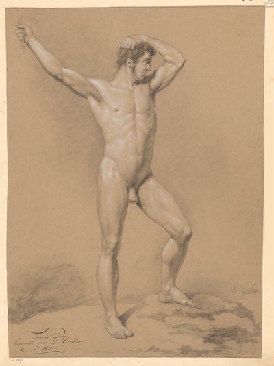 Nudo maschile in piedi, visto di fronte (2° premio 1811) da Willem Grebner