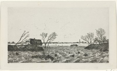 Rottura della diga a Dreumel, 1855 da Willem Gruyter jr.