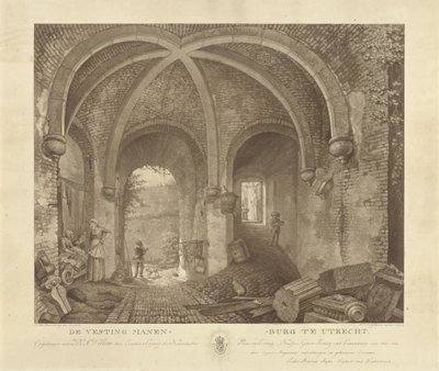 Figure sotto una volta di Manenburg, Utrecht (serie De vesting Manenburg te Utrecht) da Willem Hendrik Hoogkamer